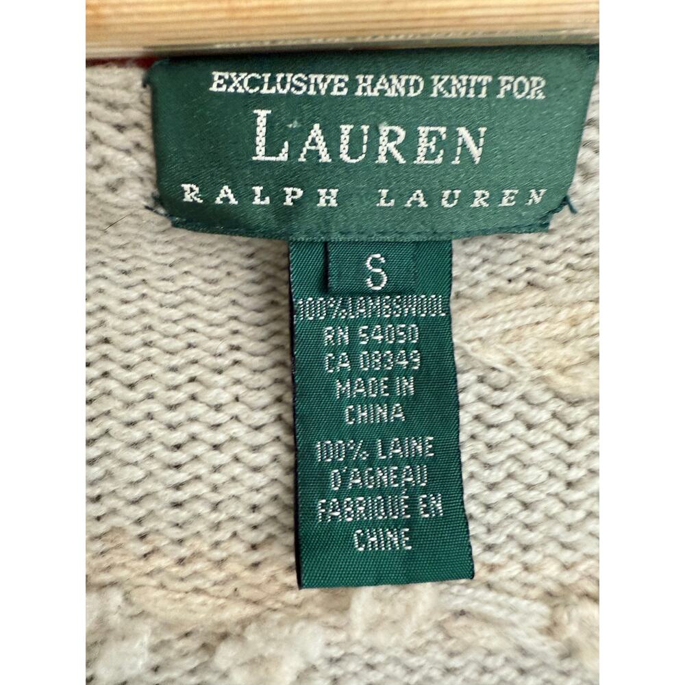Lauren Ralph Lauren  Hand Knit Lambswool Hoodie Sweater Equestrian Horse Scenic - Picture 10 of 15